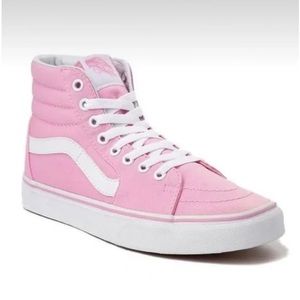 NIB Vans Sk8-Hi Unisex Canvas High Top Sneaker Prism Pink and White